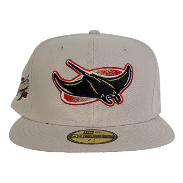 Cream Tampa Bay Rays Red Bottom 1998 Inaugural Season Side Patch New E