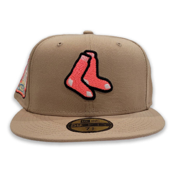 Tan Boston Red Sox Brown Visor Red Bottom 1999 All Star Game Side Patch New Era 59FIFTY Fitted 77/8