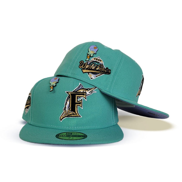 Lavender Florida Marlins Teal Bottom 25th Anniversary Side Patch