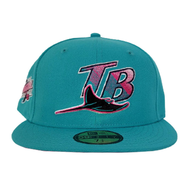 New Era Tampa Bay Rays Fitted Pink Bottom Sky Blue Pink (1998