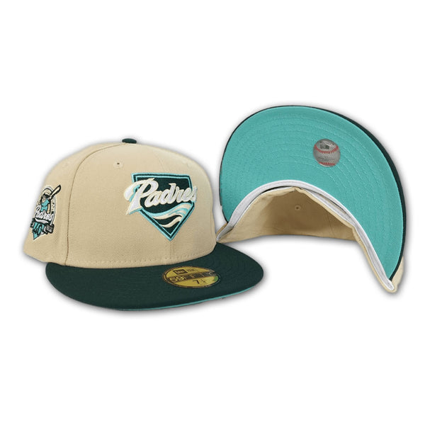 SAN DIEGO PADRES 40TH ANIIVERSARY DARK GREEN BROWN VISOR PINK BRIM