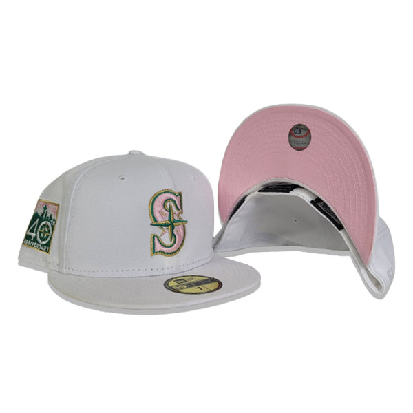 White Seattle Mariners Pink Bottom 40th Anniversary Side Patch New