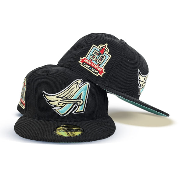 New Era 50th Angel Stadium Side Patch 59Fifty Men's Fitted Hat Black