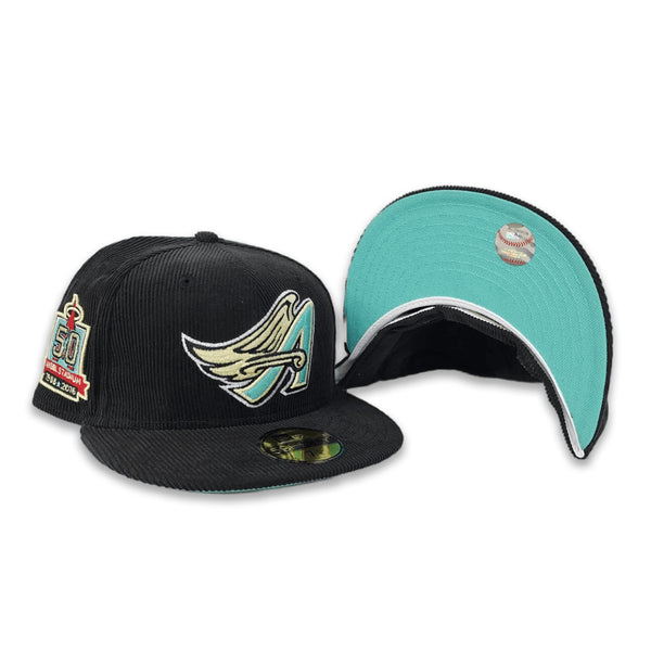 New Era 50th Angel Stadium Side Patch 59Fifty Men's Fitted Hat Black