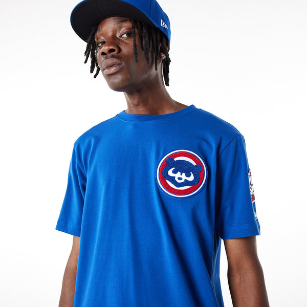 Royal Blue Chicago Cubs Red Pinstripe New Era Short Sleeve T-shirt