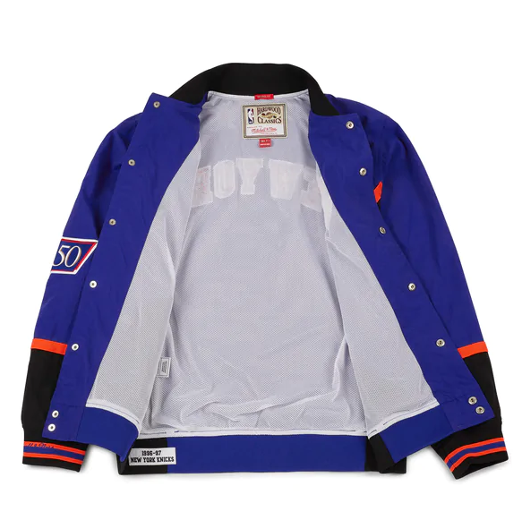 Mitchell and ness sales knicks warm up jacket