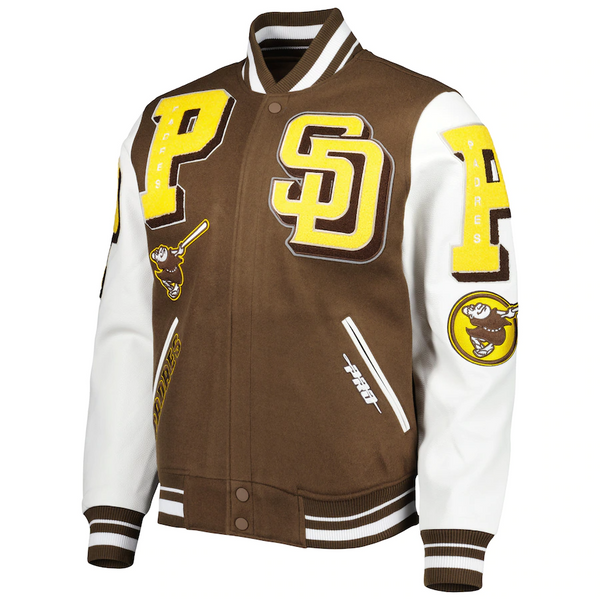 Brown San Diego Padres Pro Standard Logo Mashup Wool Varsity Heavy Brown San Diego Padres Pro Standard Logo Mashup Wool Varsity Heavy