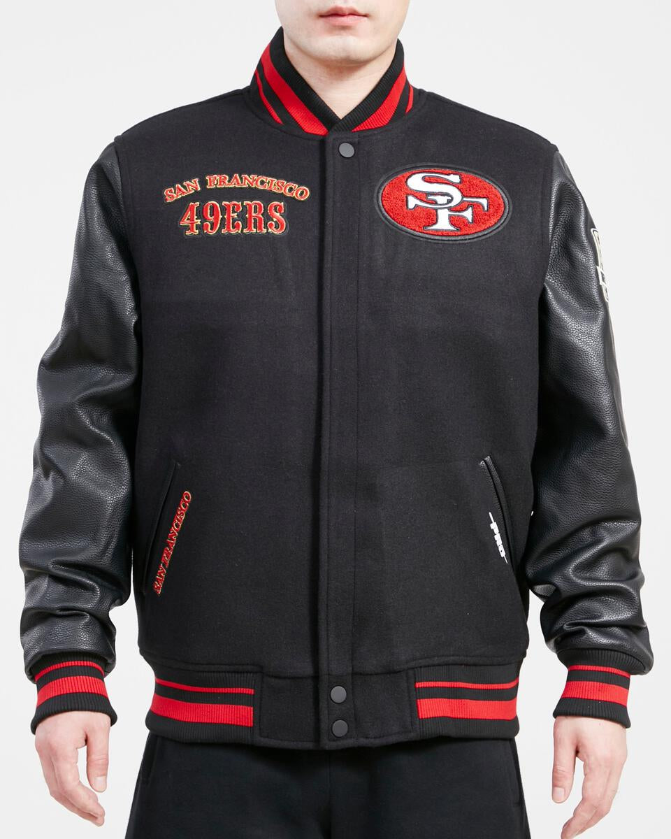 Black San Francisco 49ers Pro Standard Classic Rib Wool Varsity Heavy Jacket