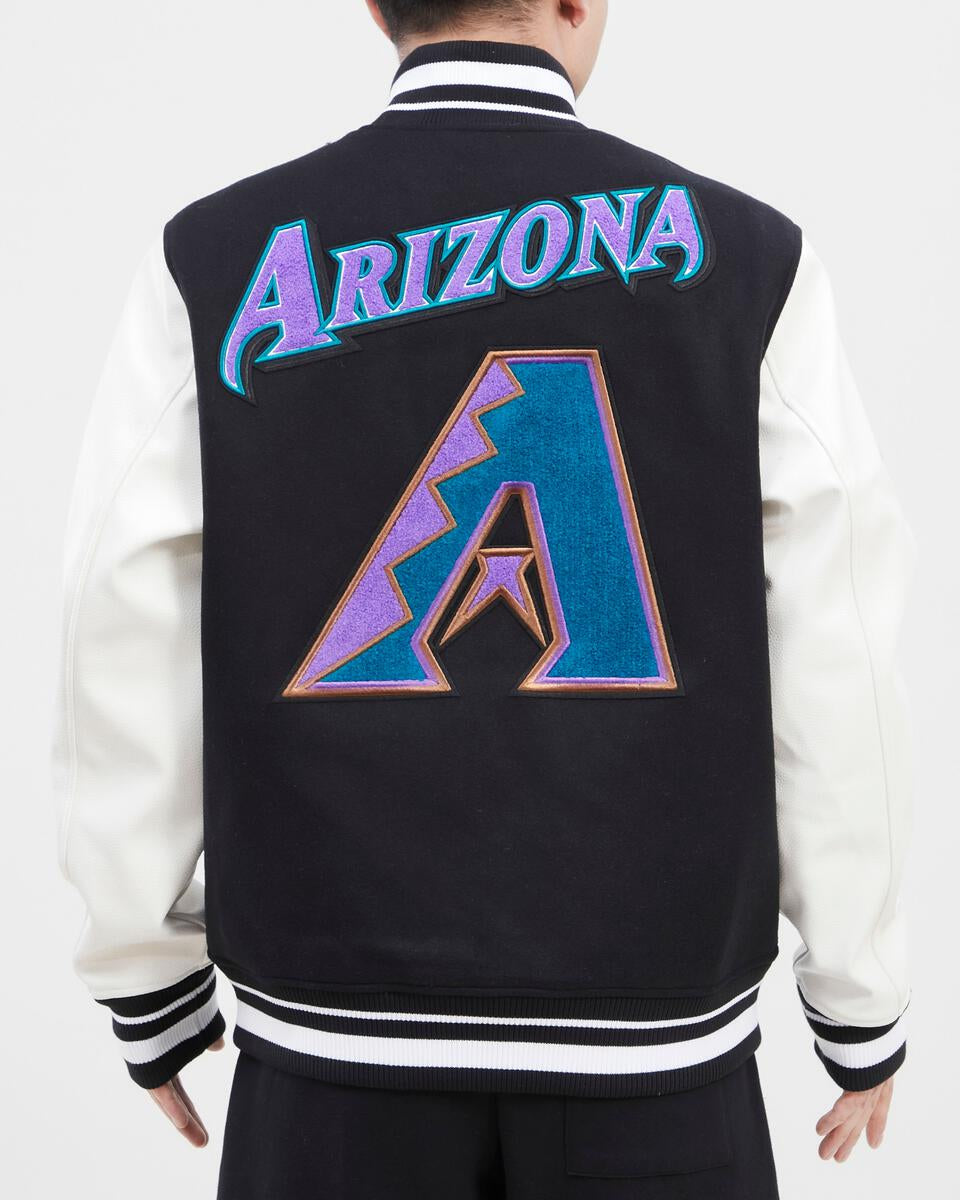 Black Arizona Diamondbacks Pro Standard Logo Mashup Wool Varsity Heavy Jacket