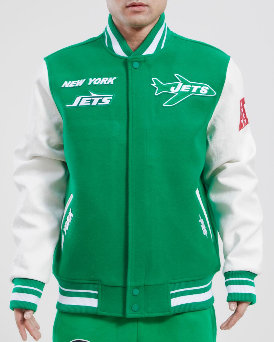 Kelly Green New York Jets Pro Standard Mashup Logo Wool Varsity Heavy Jacket XL