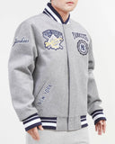 Gray New York Yankees Pro Standard Crest Wool Varsity Jacket