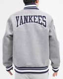 Gray New York Yankees Pro Standard Crest Wool Varsity Jacket