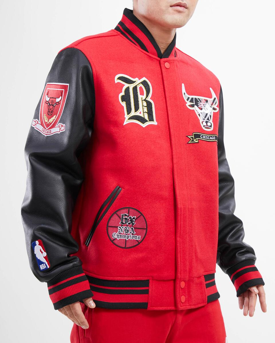 Nba Jackets Chicago Bulls Varsity Jacket Leather Sleeves Classic