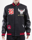 Black Chicago Bulls Pro Standard Wool Varsity Heavy Jacket