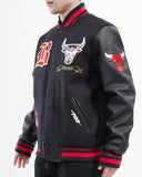 Black Chicago Bulls Pro Standard Wool Varsity Heavy Jacket