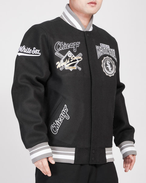 Black Chicago White Sox Pro Standard Crest Wool Varsity Jacket ...