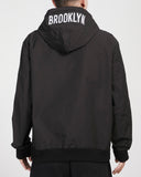 Pro Standard Black Brooklyn Nets Hybrid Woven Full Zipup Hoodie