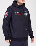 Pro Standard Navy Blue New York Yankees Hybrid Woven Full Zipup Hoodie
