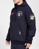 Pro Standard Navy Blue New York Yankees Hybrid Woven Full Zipup Hoodie
