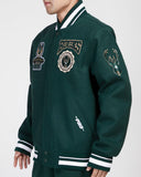 Dark Green Milwaukee Bucks Pro Standard Crest Wool Varsity Jacket