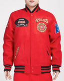 Red San Francisco 49ers Pro Standard Crest Wool Varsity Jacket