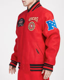 Red San Francisco 49ers Pro Standard Crest Wool Varsity Jacket