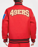 Red San Francisco 49ers Pro Standard Crest Wool Varsity Jacket