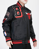 Black Chicago Bulls Pro Standard Logo Mashup Satin Jacket