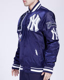 Navy Blue New York Yankees Pro Standard Logo Mashup Satin Jacket