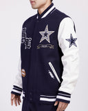 Navy Blue Dallas Cowboys Pro Standard Prep Wool Varsity Heavy Jacket