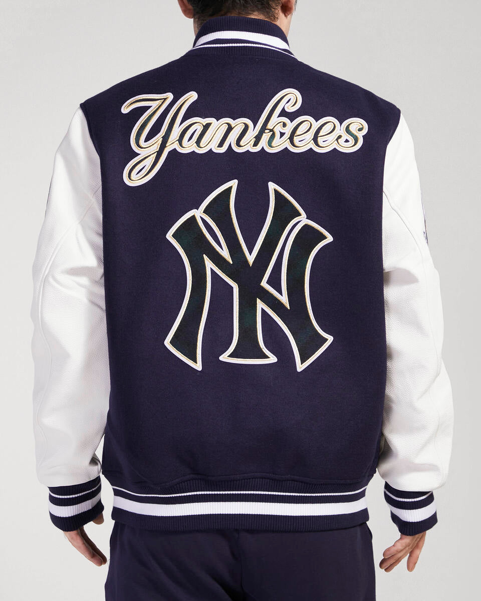 Navy Blue New York Yankees Pro Standard Prep Wool Varsity Heavy Jacket