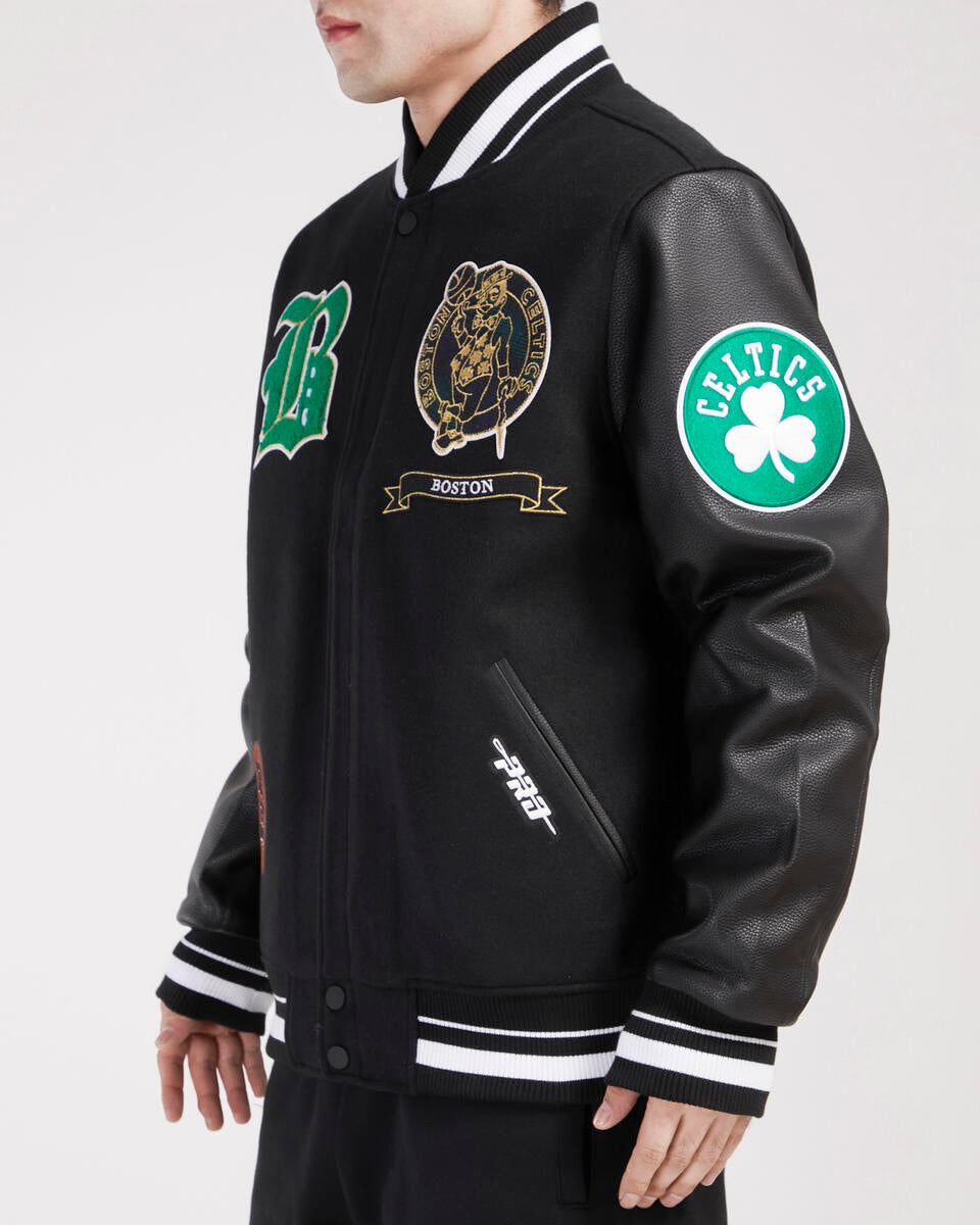 Black Boston Celtics Pro Standard Prep Wool Varsity Heavy Jacket