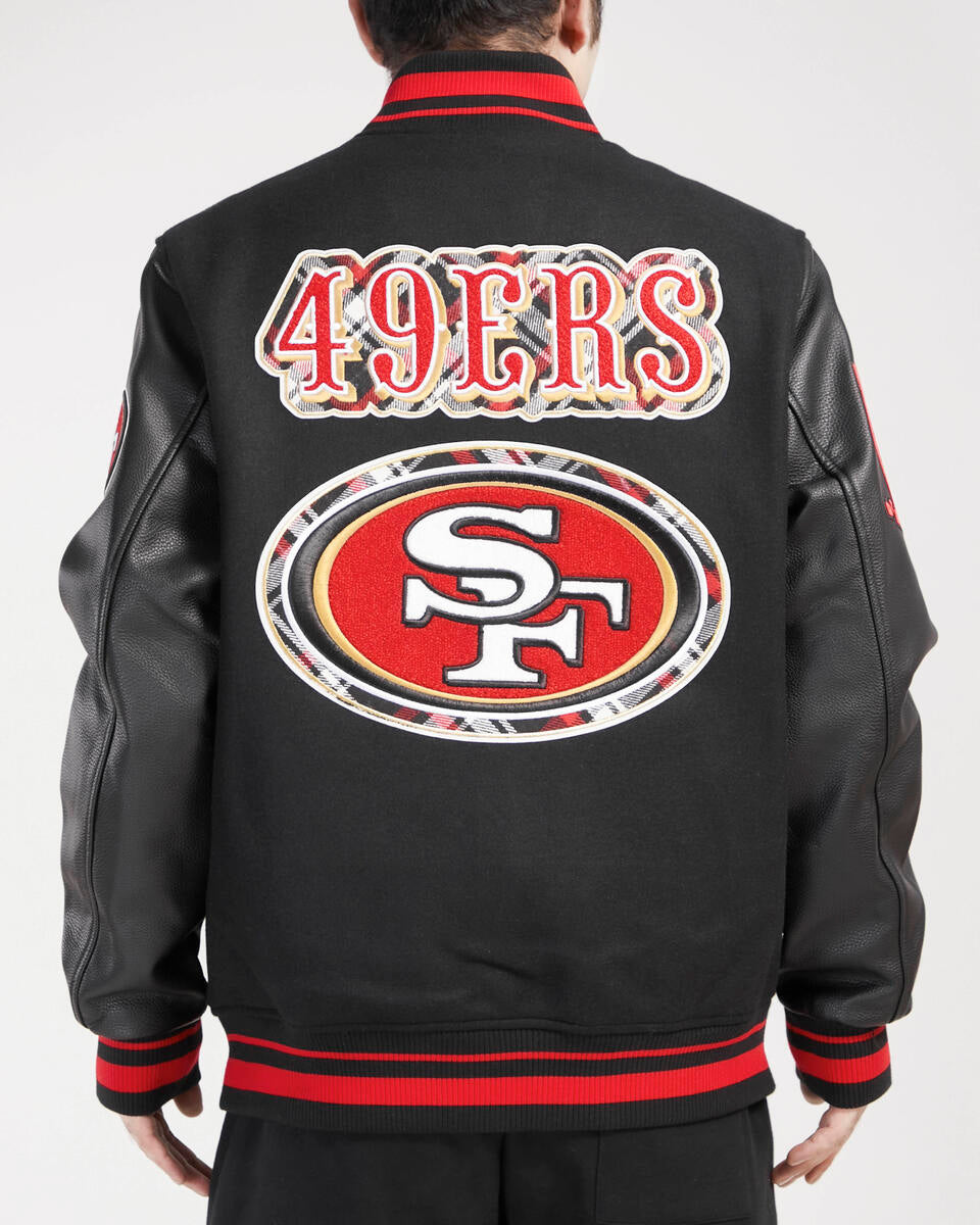 Black San Francisco 49ers Pro Standard Logo Mashup Wool Varsity Heavy Jacket
