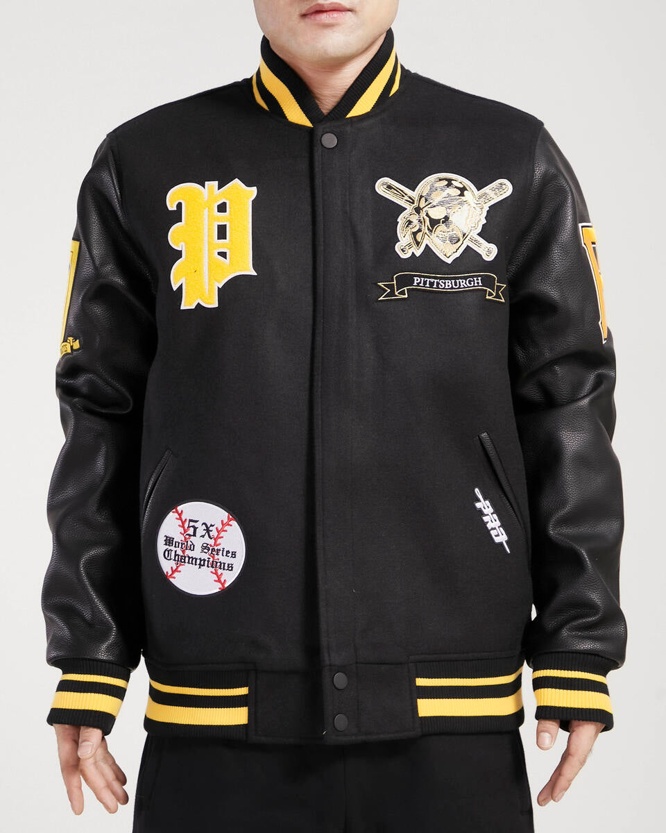 Black Pittsburgh Pirates Pro Standard Prep Wool Varsity Heavy Jacket