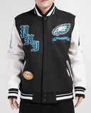 Black Philadelphia Eagles Pro Standard Pro Prep Logo Wool Varsity Heavy Jacket