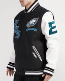 Black Philadelphia Eagles Pro Standard Pro Prep Logo Wool Varsity Heavy Jacket