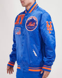Royal Blue New York Mets Pro Standard Logo Mashup Satin Jacket