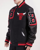 Black Chicago Bulls Pro Standard Mash-Up Wool Varsity Heavy Jacket