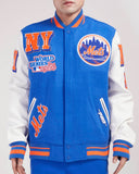 Royal Blue New York Mets Pro Standard Logo Mashup Wool Varsity Heavy Jacket