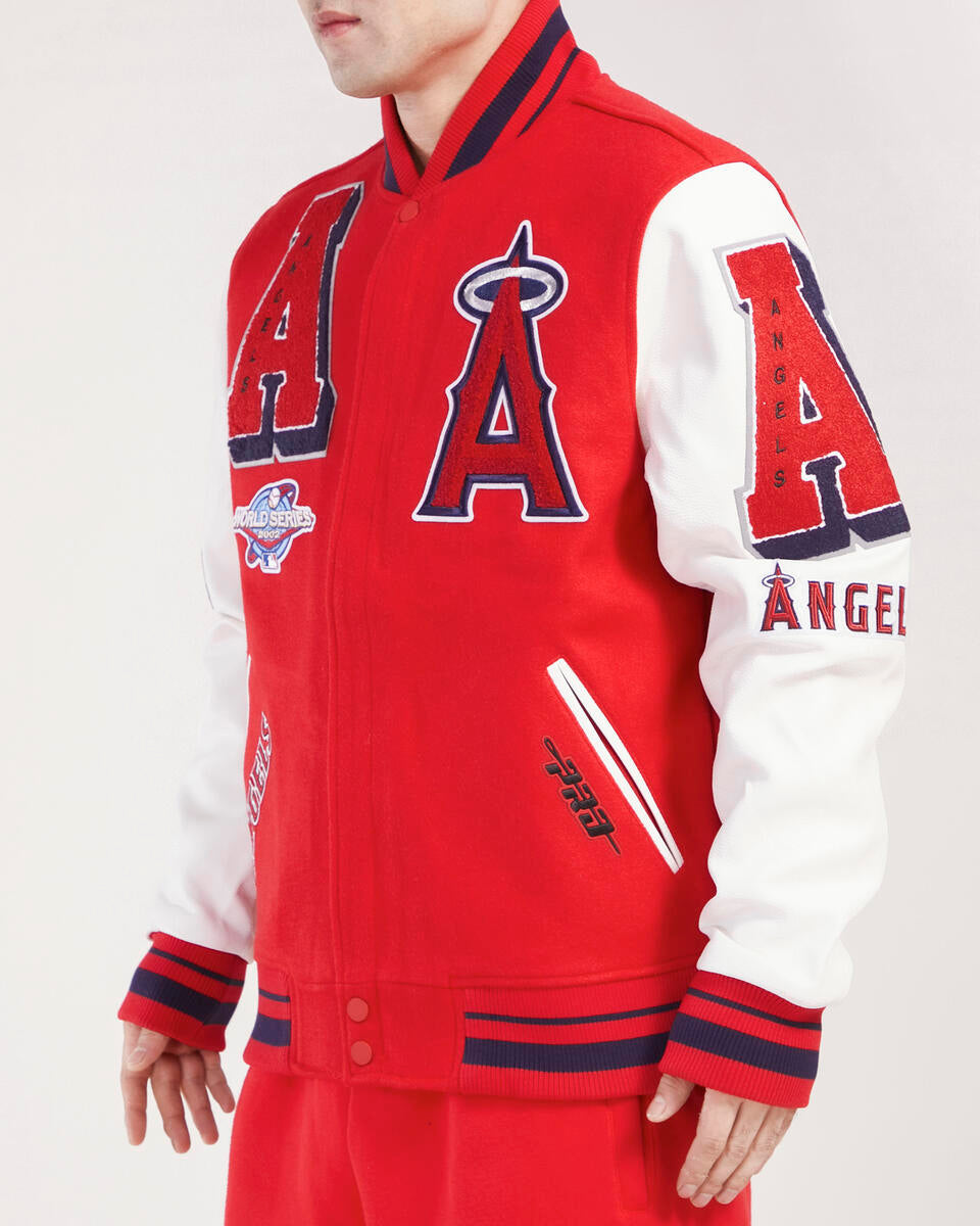 Red Los Angeles Angels Pro Standard Logo Mashup Wool Varsity Heavy Jacket