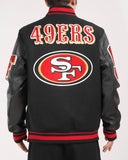Black San Francisco 49ers Pro Standard Mashup Rib Wool Varsity Heavy Jacket