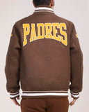 Brown San Diego Padres Pro Standard Crest Wool Varsity Jacket