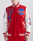 Red Philadelphia Phillies Pro Standard Logo Mashup Wool Varsity Heavy Jacket