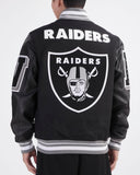 Black Las Vegas Raiders Pro Standard Logo Mashup Wool Varsity Heavy Jacket