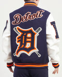 Navy Blue Detroit Tigers Pro Standard Logo Mashup Wool Varsity Heavy Jacket