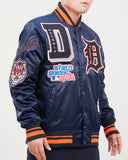 Navy Blue Detroit Tigers Pro Standard Logo Mascot Satin Jacket