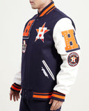 Navy Blue Houston Astros Pro Standard Logo Mashup Wool Varsity Heavy Jacket