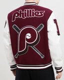 Maroon Philadelphia Phillies Pro Standard Logo Mashup Wool Varsity Heavy Jacket