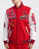 Red St. Louis Cardinals Pro Standard Mashup Logo Wool Varsity Heavy Jacket