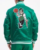 Green Boston Celtics Pro Standard Logo Mascot Satin Jacket